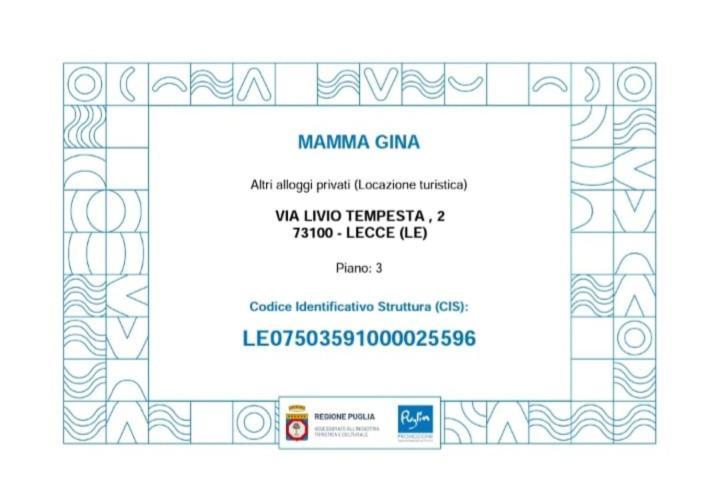 Mamma Gina Apartamento Lecce Exterior foto